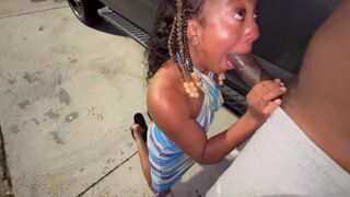 A married woman fucks with me in the car and sucks my cock