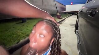 A married woman fucks with me in the car and sucks my cock