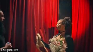 Burlesque dancer Kira gets creampied at deeper party