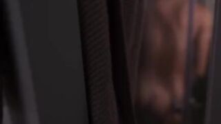 The neighbor got a glimpse of a naked girl in the bath