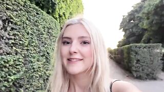 Babe Eva Elfie has sex with a random guy in Paris and gets cum on her face