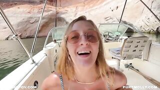 Public pleasure boat sex on vacation with Molly Pills - Horny Hiking