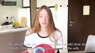 The stepsister lost at chess and got double cream in her pussy