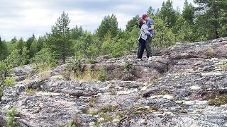 A hot girl is fucking on a stone in the nature, it’s a must-see!