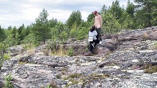 A hot girl is fucking on a stone in the nature, it’s a must-see!