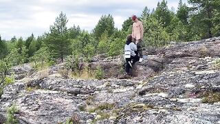 A hot girl is fucking on a stone in the nature, it’s a must-see!