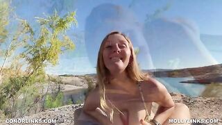 Cute couple fucks on a romantic hike, exploring their sexual side together