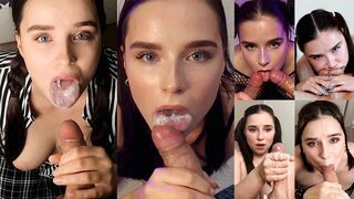 Juicy blowjob compilation with intense cumshots for the win