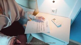 A stupid student girl did not read the lease and paid with her pussy