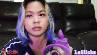 Skinny Pinay babe Tina Slick masturbates with her vibrator