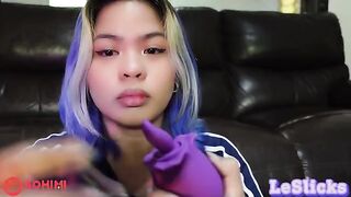 Skinny Pinay babe Tina Slick masturbates with her vibrator