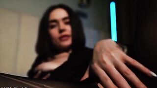 A sexy girl with big boobs gets her pussy juicy