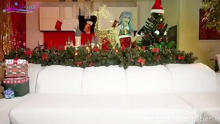 Cosplay Christmas with sweet Sia Siberia, showcasing her playful side in a solo performance