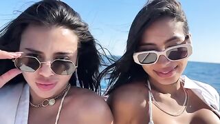 Two girls seduced the boat captain to get his cum