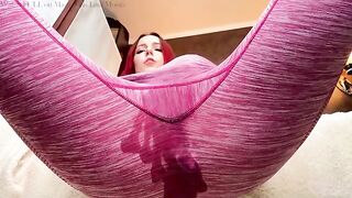 The pretty, sexy, and fit girl Lina Moore plays with her ass