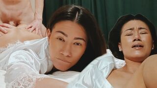 The tired Asian stepmom needs some help to relax and unwind