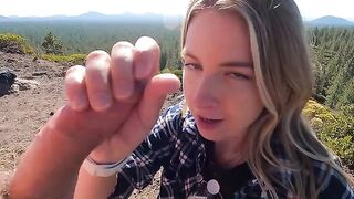 A blowjob in a risky spot with a breathtaking view