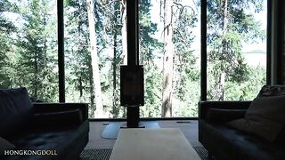 A girl lives in the woods and keeps herself entertained