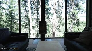A girl lives in the woods and keeps herself entertained