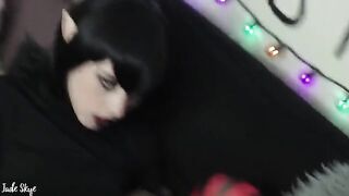 Mavis, the petite vampire from Hotel Transylvania, takes her very first BJ