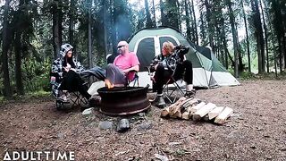 POV of two hot poly wives taking turns with me in the wilderness