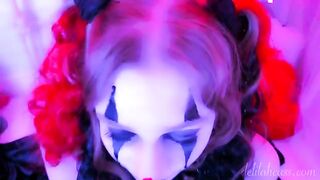 A man with a clown mask ordered a kinky clown girl to fuck him