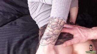 The guy played a trick on the juicy beauty and made a creampie