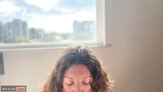 A cute wife gets her pussy filled with cum in front of passers-by