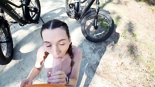 A tourist gets a big dick experience from a petite brunette in POV