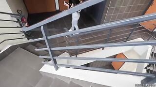 Two fake agents fucked a Chilean model with the perfect ass in an elevator and toilet