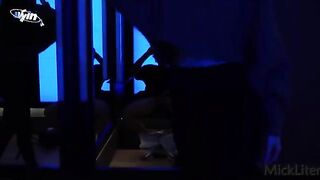 A girl is trying on clothes and does not want to have sex in the fitting room