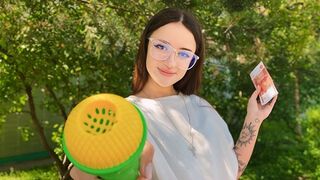 A forest fuck adventure with a hot Russian girl who swallows cum