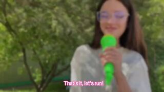 A forest fuck adventure with a hot Russian girl who swallows cum
