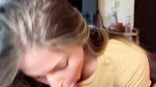Guy filming his sex with a hot brunette, she’s shocked