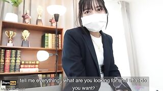 A hot gardener fucks the Asian teacher Mya Mya in the classroom