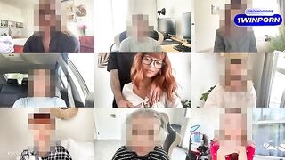 Redhead babe gets her pussy filled with cum on a Zoom call