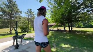 A man fucked Summer hard on the bike at the lake