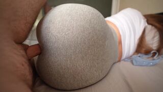 Pervert guy masturbates, his stepsister catches him and they fuck