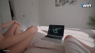 My step sister replaced series watching with sex while my parents were away