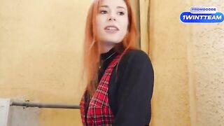 A busty girl gets fucked in the vestibule and at a YouTuber’s place