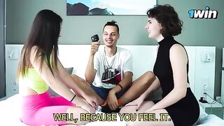 Guess the Body Part Challenge with a twist, featuring sensual lesbian couple kisses