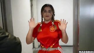 Hot Spanish supporter gets fucked in the parking lot