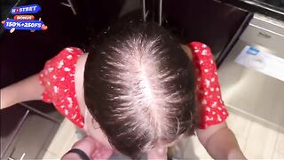 The guy checks the strength of the girl’s pussy lips