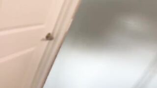 Spying on the hot goth step sister with big natural tits