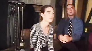 A girl with a large bush has sex, showcasing her unique charm in this feedee brunette video