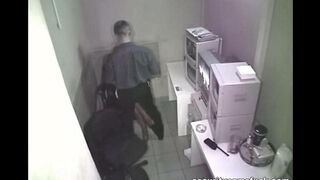 The hidden camera has captured the process of fucking on the job