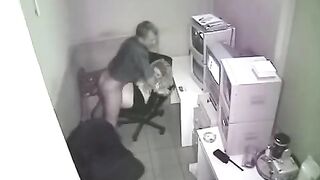 The hidden camera has captured the process of fucking on the job