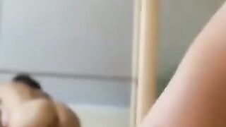 A couple enjoys private moment, with impressive oral skills