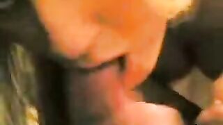 A guy got a blowjob from his hot girlfriend at home