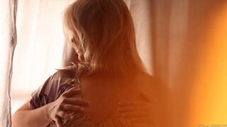 Relaxing big boobs massage with a sexy blonde, featuring solo action